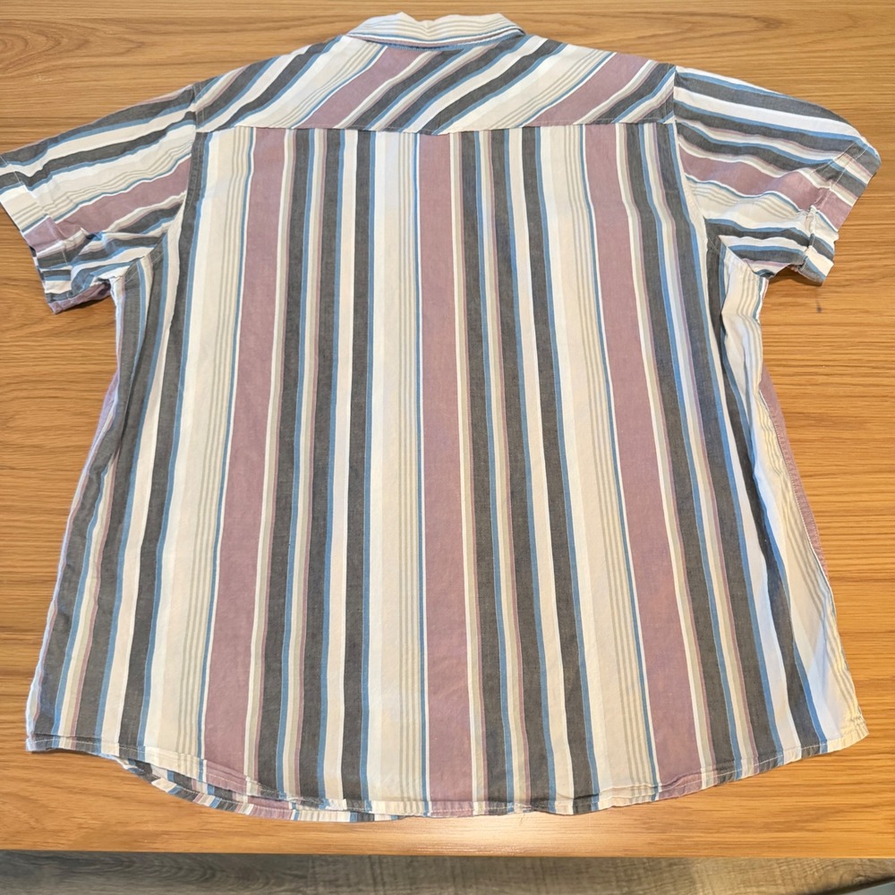 Ariat Men XL Retro Fitted Western Pearl Snap Shirt Short Sleeve Striped Multi - Picture 6 of 11